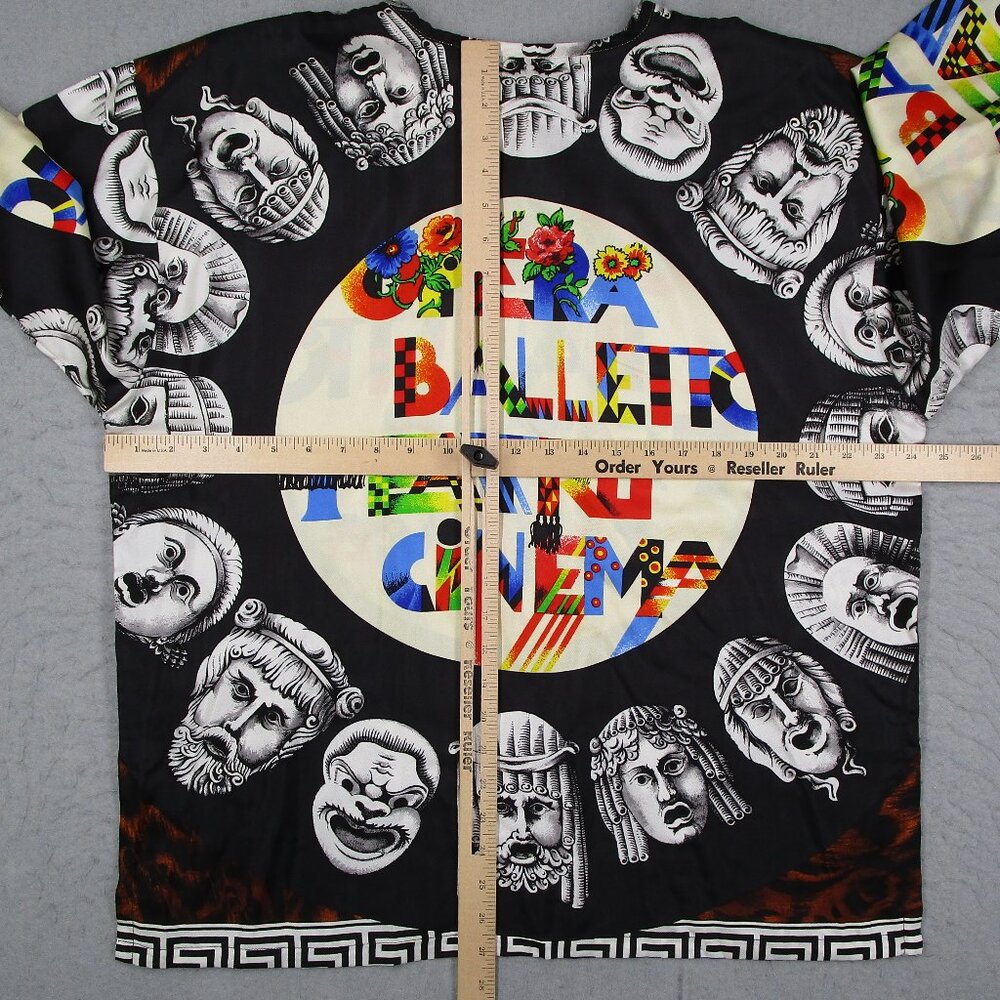 Gianni Versace Shirt Mens Large Opera Balleto Teatro Silk 90s Custom READ* - Picture 9 of 14